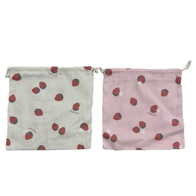 巾着袋ストロベリー柄23×23cm【公式】≪1個からお届け≫Can☆Do