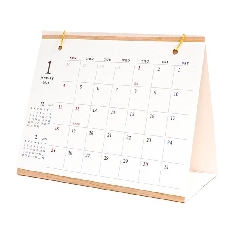 ２６カレンダー　卓上　ナチュラルデザイン