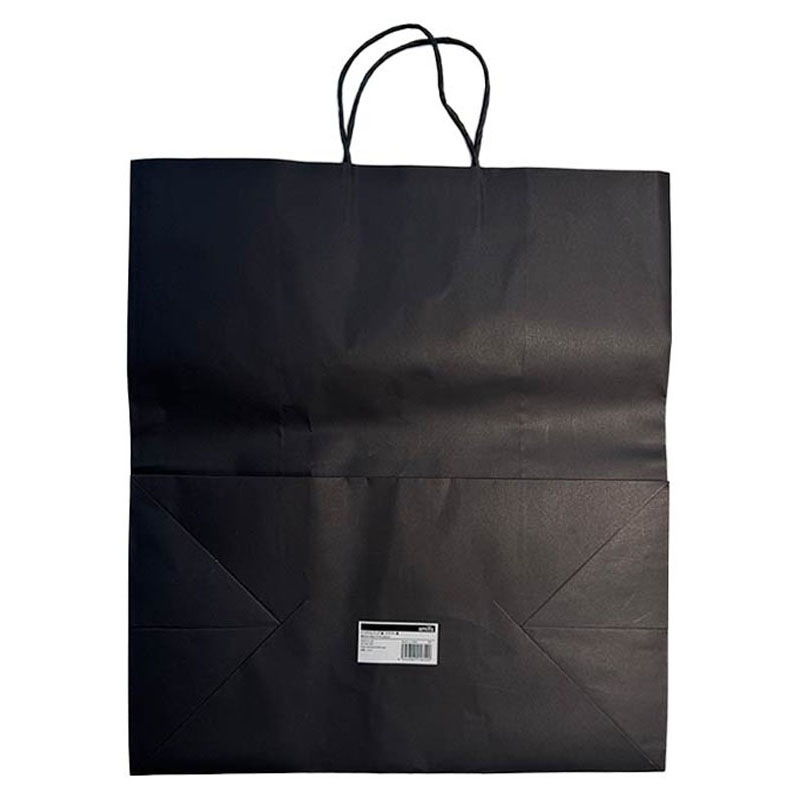 ハンドルバッグ　縦　クラフト黒