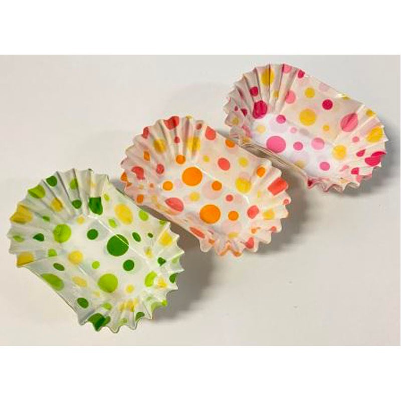 おかずカップ　ドット柄小判型４２枚