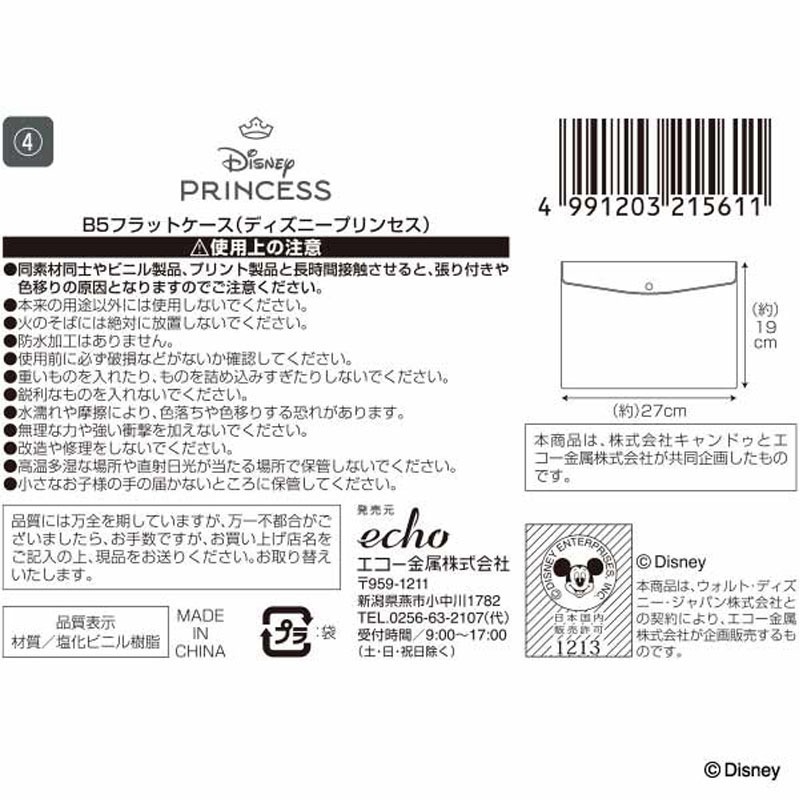 ディズニープリンセス　Ｂ５フラットケース