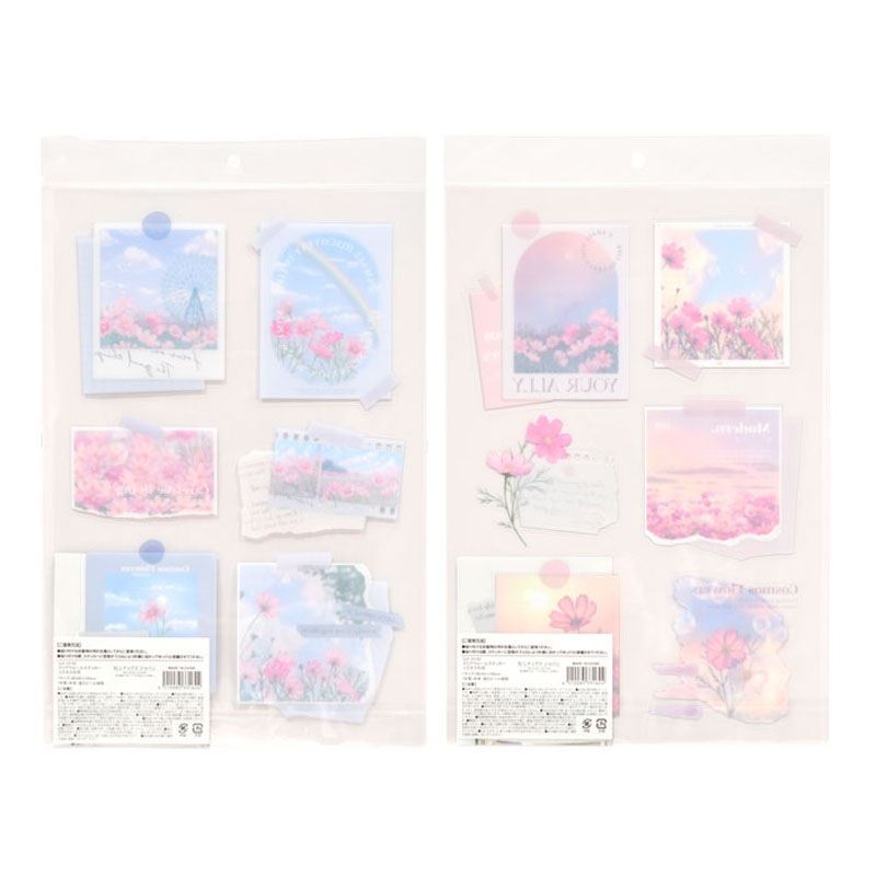 クリアウォールステッカー　コスモスの花