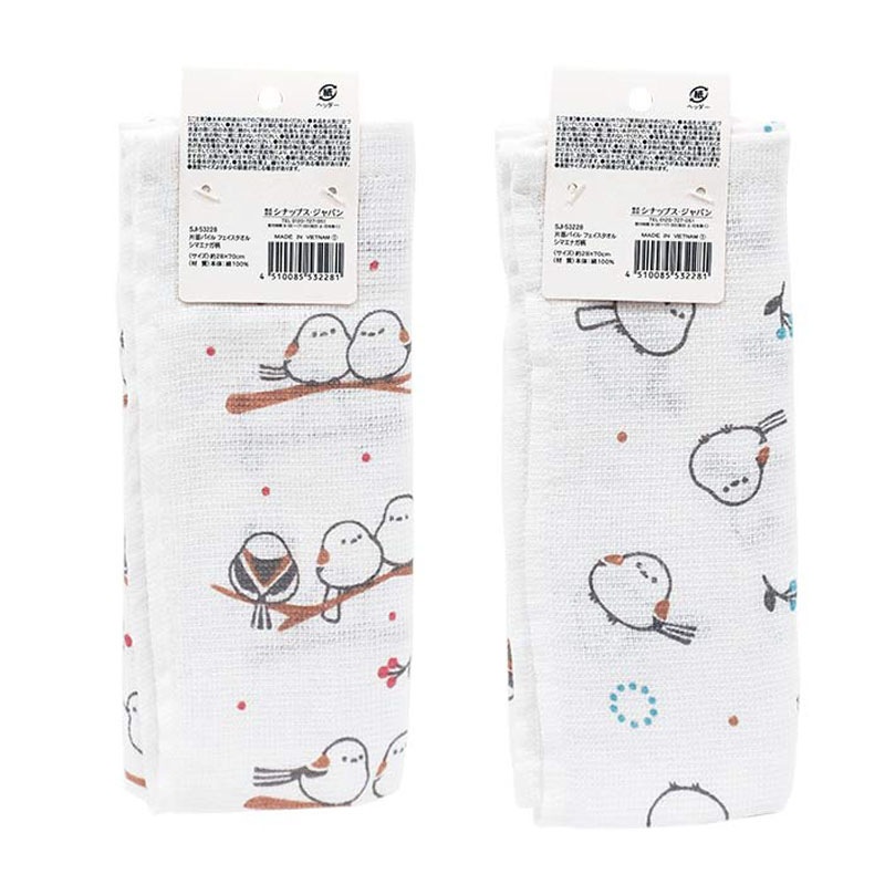 片面パイルフェイスタオル　シマエナガ