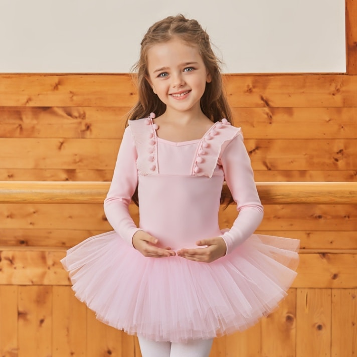 バレエレオタードスカート付 キッズジュニア 2色展開 SIK1973