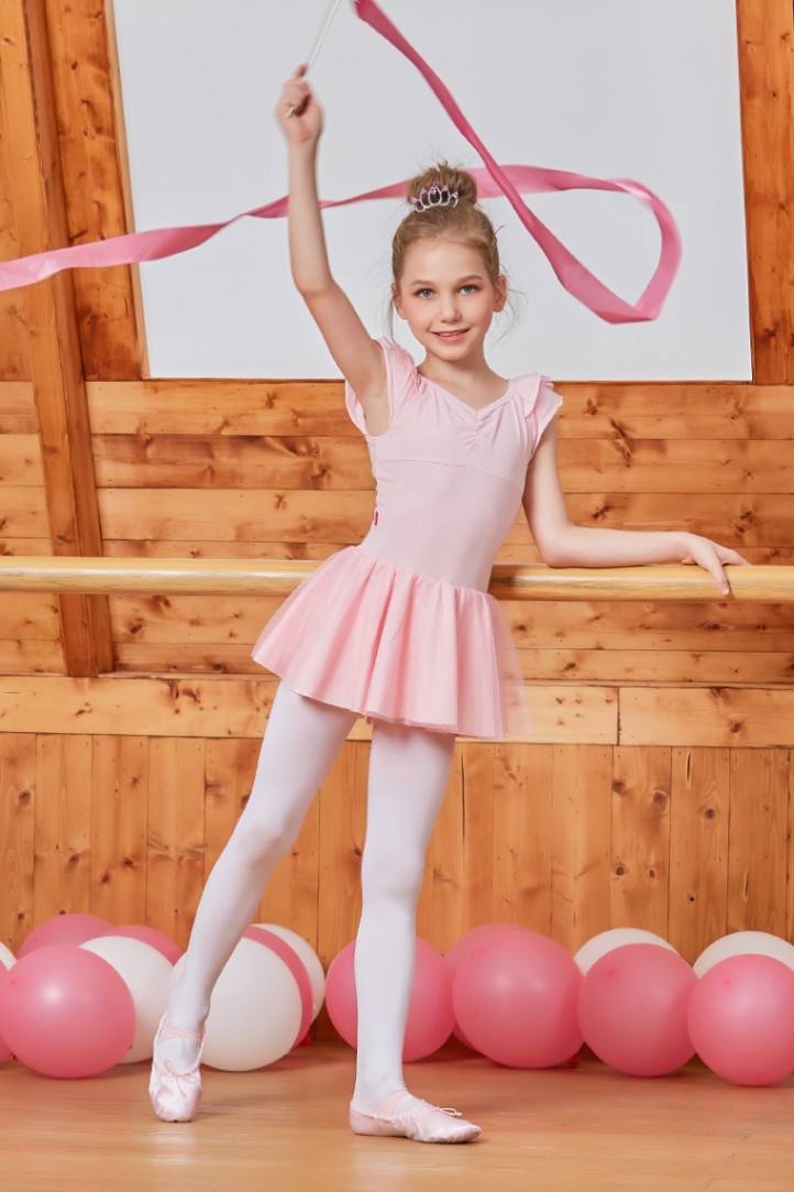Sayori スカート付きレオタード(100サイズ） バレエ レオタード 子供 小花柄 ティンク スカート付き
