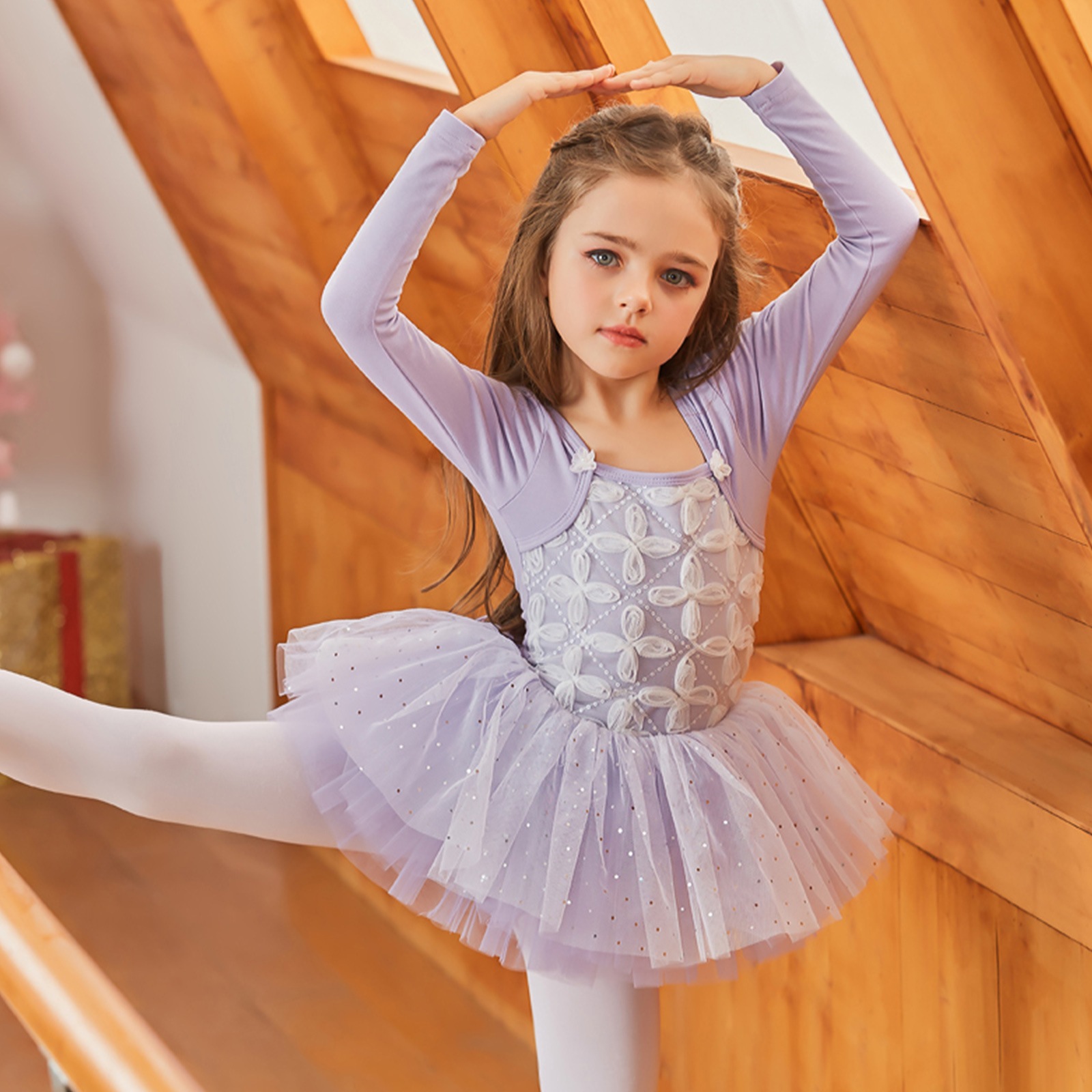 スカート付レオタード キッズジュニア 2色展開  SIK1972