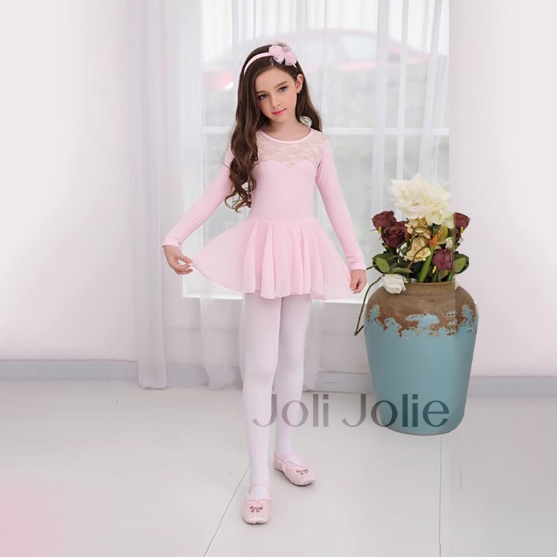 バレエレオタードスカート付 キッズ ジュニア5色展開 SIK1373