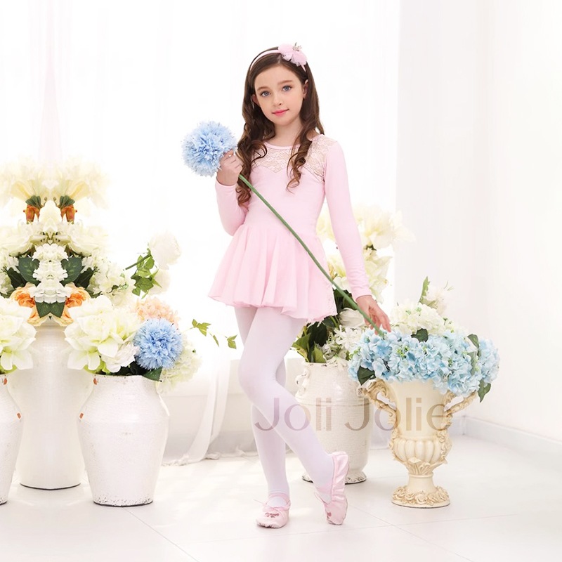 バレエレオタードスカート付 キッズ ジュニア5色展開 SIK1373