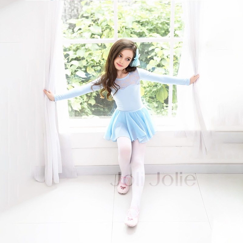 バレエレオタードスカート付 キッズ ジュニア5色展開 SIK1373