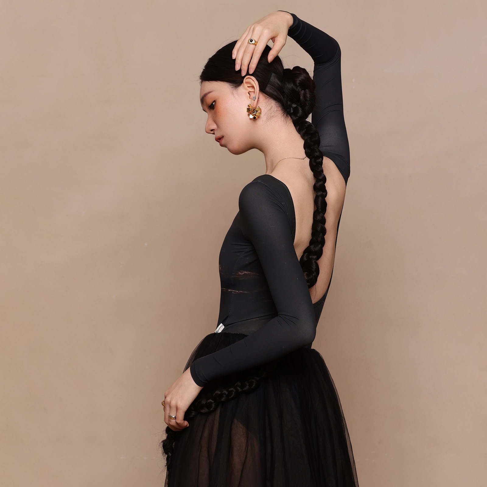 バレエ長袖レオタードDZB396