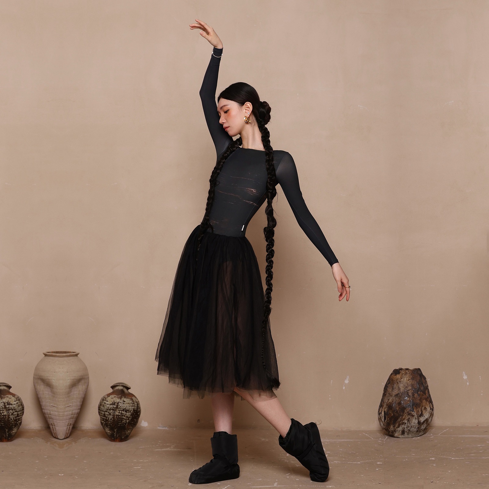 バレエ長袖レオタードDZB396