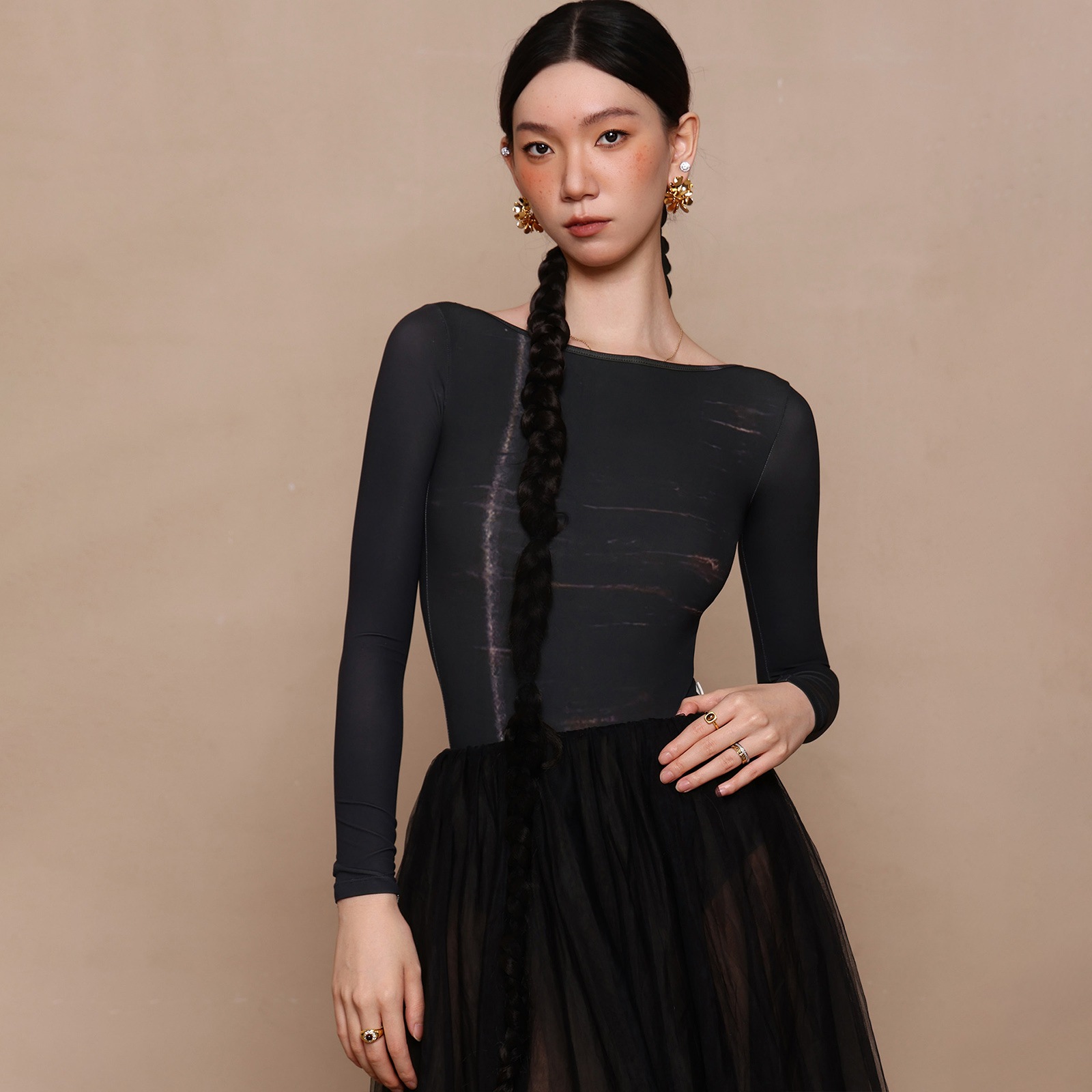 バレエ長袖レオタードDZB396