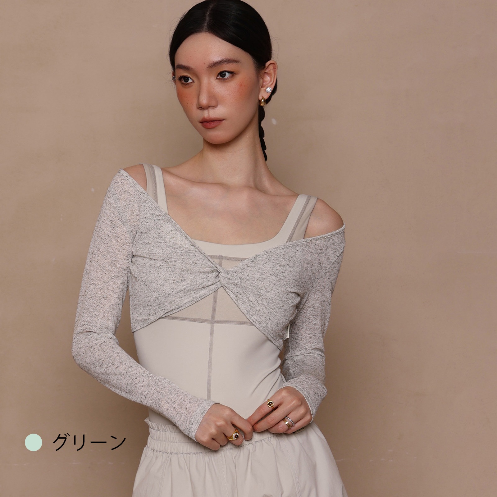 ロングスリーブトップ3色展開DZB404　