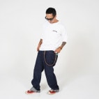 WIDE DENIM PANTS ONE WASH