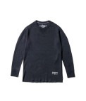 CREW-NECK THERMAL C-T��SULFUR DYEING��(FADE-BLACK)