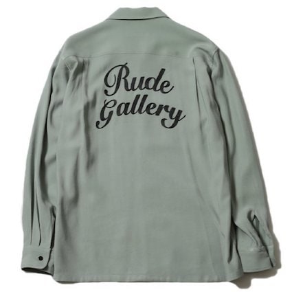 SCRIPT LOGO OPEN COLLAR SHIRTS (GREEN)