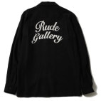 SCRIPT LOGO OPEN COLLAR SHIRTS (BLACK)