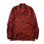 PAISLEY OPEN COLLAR SHIRT (RED/BLACK)