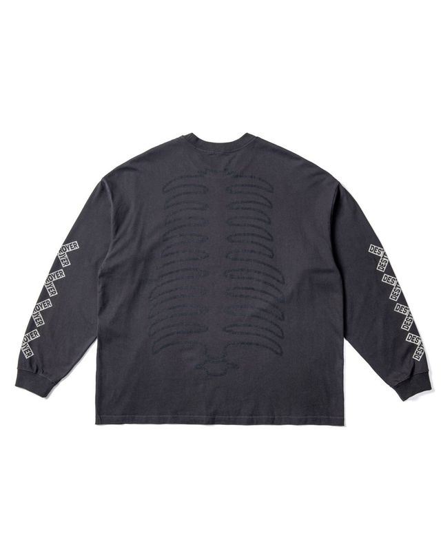 BIG SIZING L/S TEE ��BONE��(LIGHT-BLACK)