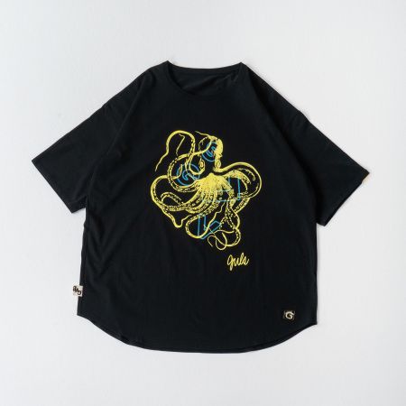 S/S ROUND TEE "KARAKEN" (BLACK)