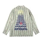 SILKCUPRO LONG SLEEVE ALOHA SHIRT��BENTEN STRIPE/GRAY��