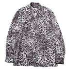 LEOPARD OPEN COLLAR LS SHIRT (BLACK LEO)