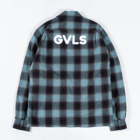 CHECK FLANNEL SHIRTS "WITH PRINT"(BLUE)
