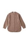 BAND COLLAR LONG TAIL SHIRTS (MINK)