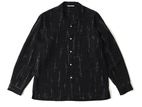 ORIGINAL PRINTED OPEN COLLAR SHIRTS (KASURI) LONG SLEEVE SHIRT(BLACK)