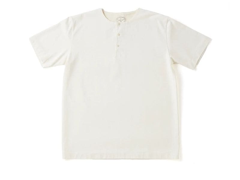 TUBE TEE (HENRY-NECK) (RAW WHITE)