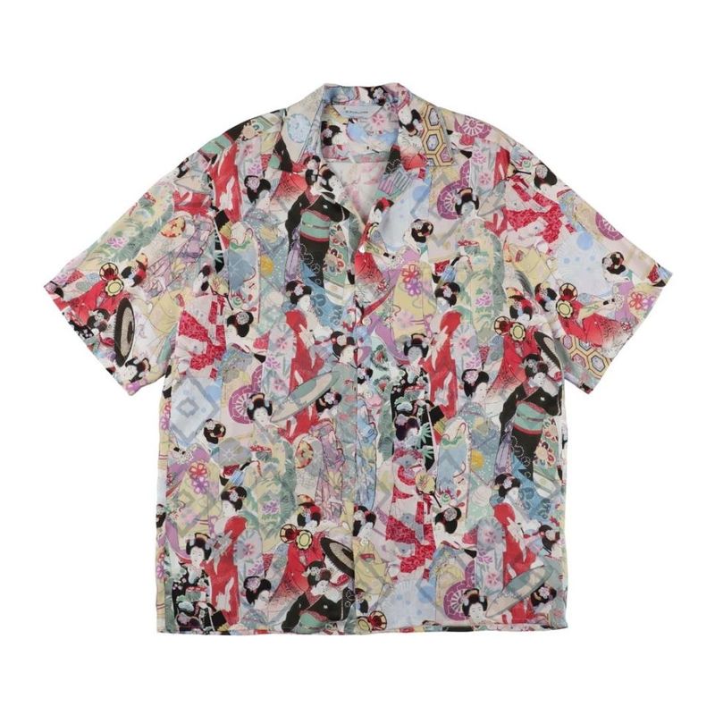 SILKCUPRO SHORT SLEEVE ALOHA SHIRT��MAIKO��
