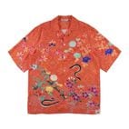 SILKCUPRO SHORT SLEEVE ALOHA SHIRT��EEL AND FLOWERS��