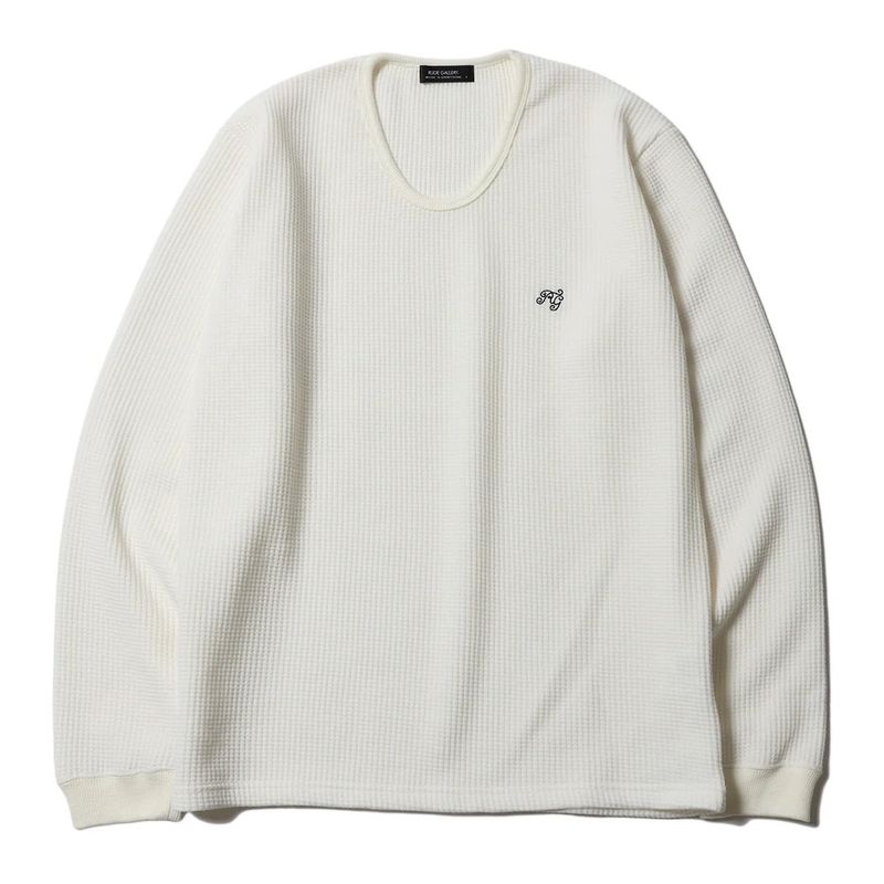 BASIC U NECK WAFFLE LS (WHITE)