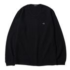 BASIC U NECK WAFFLE LS (BLACK)