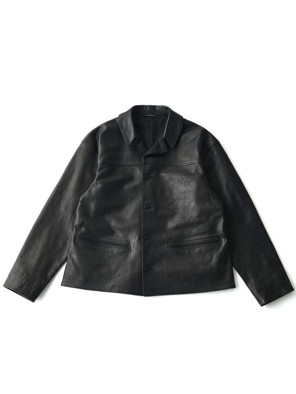 PATINA HORSE-HIDE PINKERTON JACKET (PATINA BLACK)