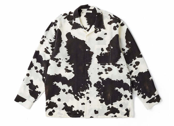 ORIGINAL PRINTED OPEN COLLAR SHIRTS(COW) LONG-SLEEVE