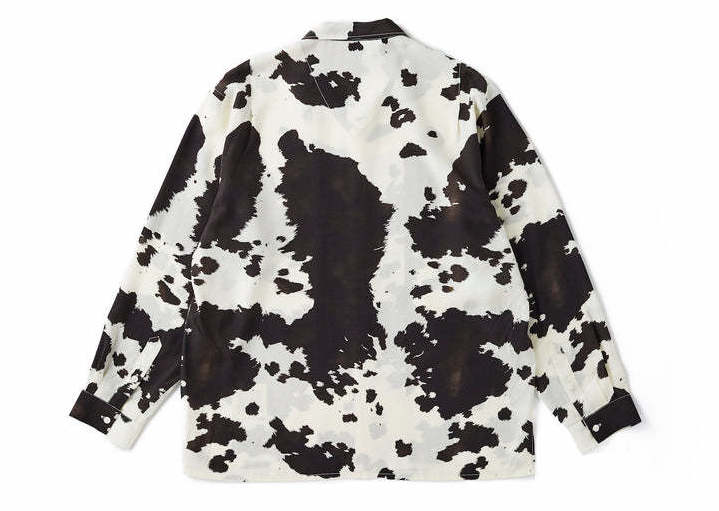 ORIGINAL PRINTED OPEN COLLAR SHIRTS(COW) LONG-SLEEVE