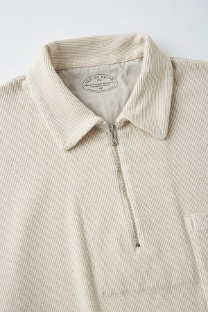 QUATER ZIP SILK NEP RIBED SHIRTS (FOG)