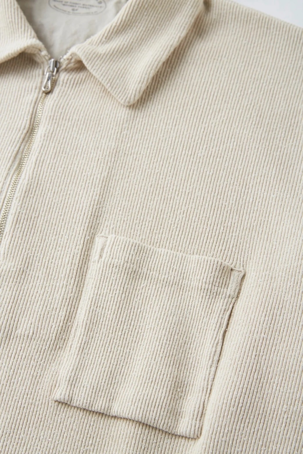 QUATER ZIP SILK NEP RIBED SHIRTS (FOG)