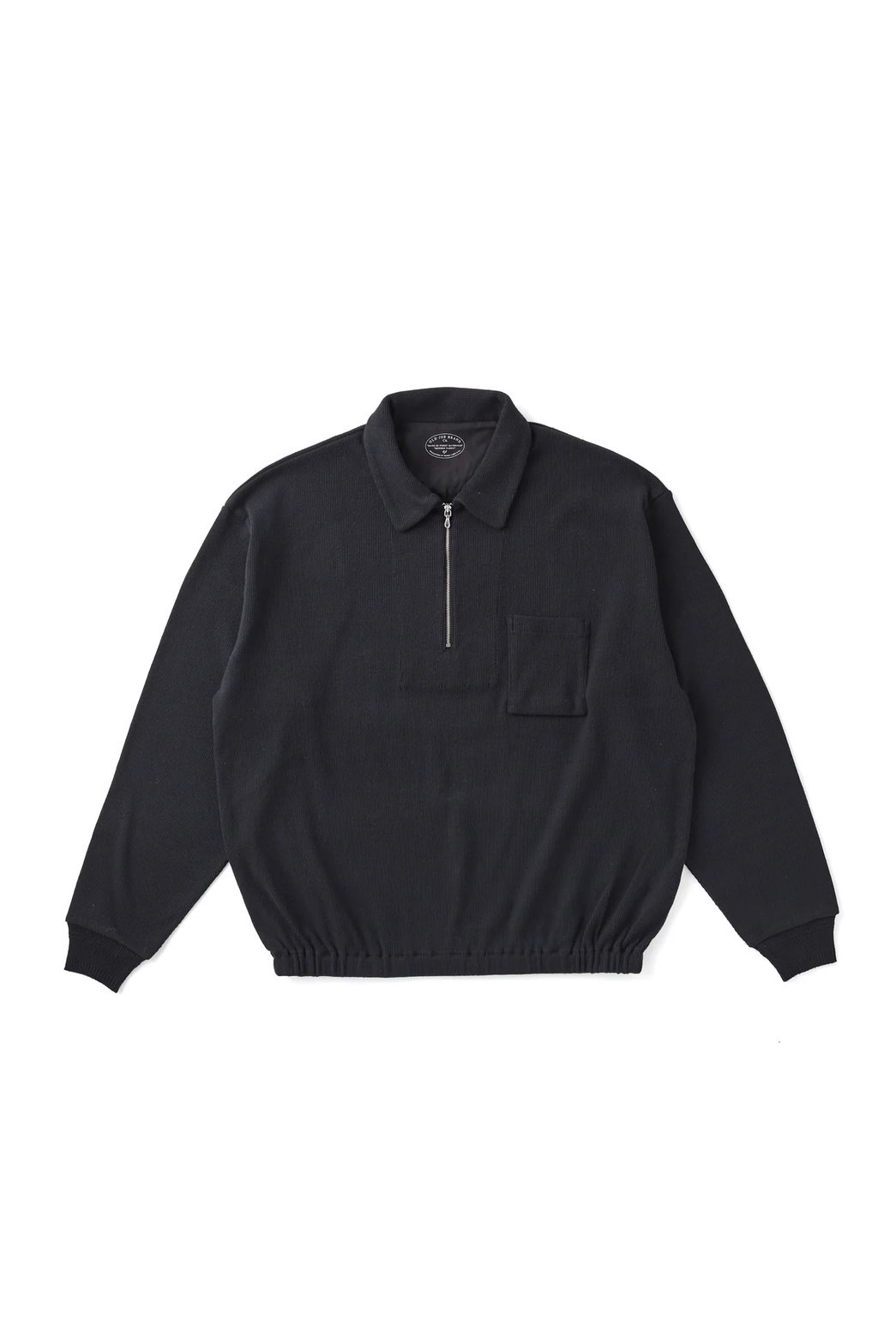QUATER ZIP SILK NEP RIBED SHIRTS (ONYX)