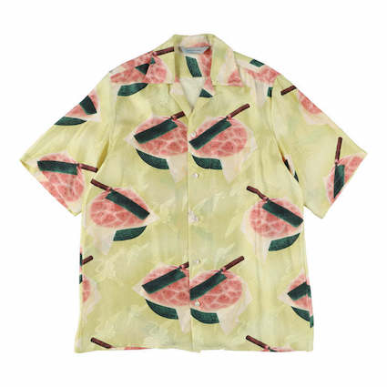 (WATERMELON / HOKUSAI KATSUSHIKA / LIGHT YELLOW) SHORT SLEEVE SHIRT