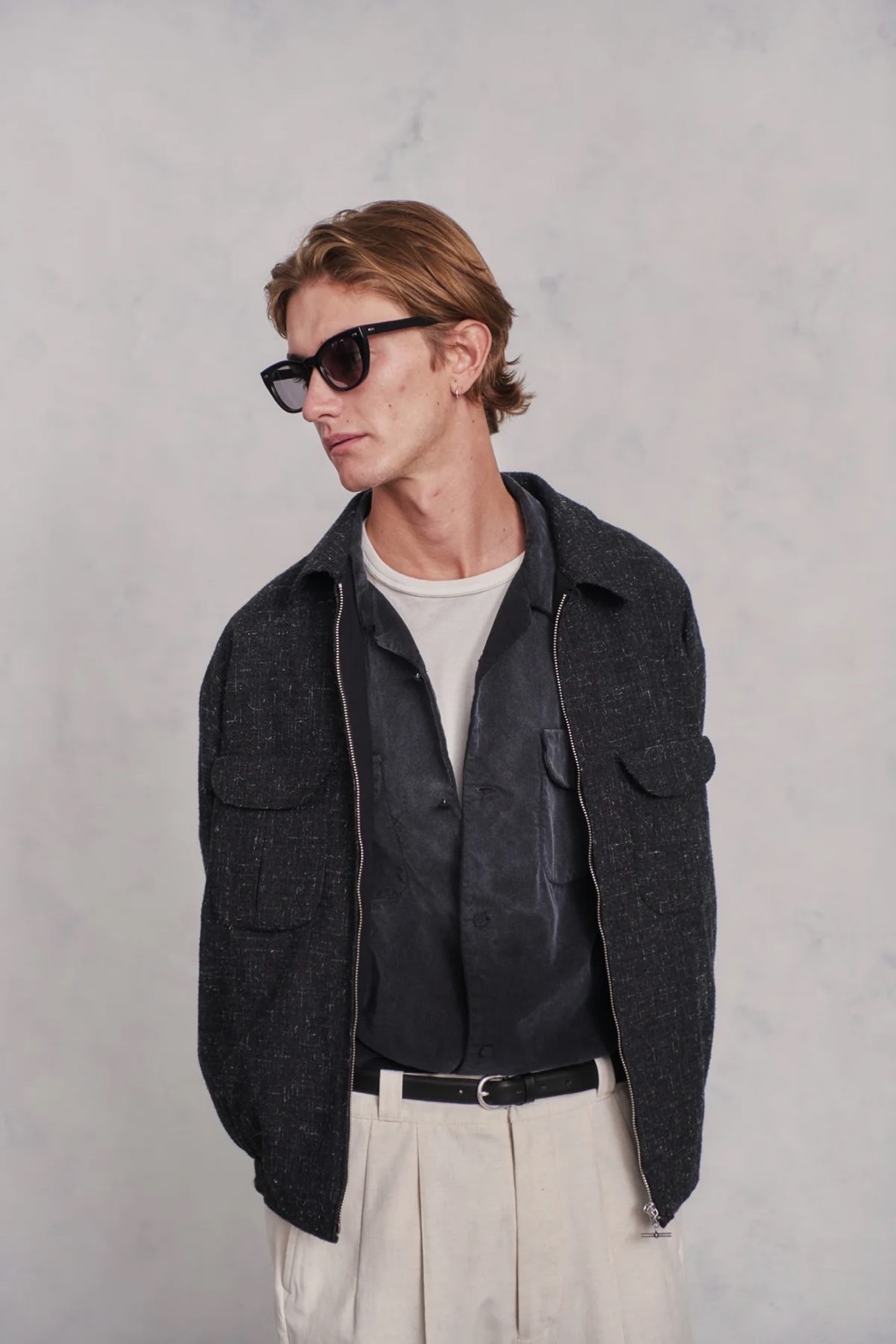 FRONT TUCK ARMY TROUSER (BLACK)