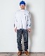 BIG SIZING L/S TEE��EXUVIAE��WHITE��NAVY&RED-PRINT��