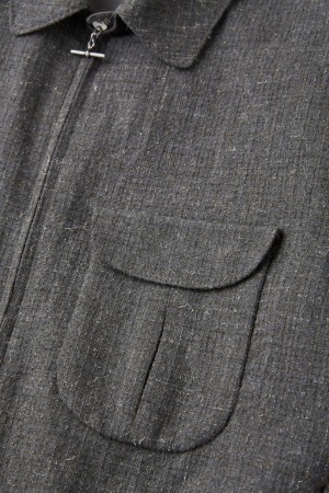 PLEATED-POCKET RICKY JACKET (PEWTER)