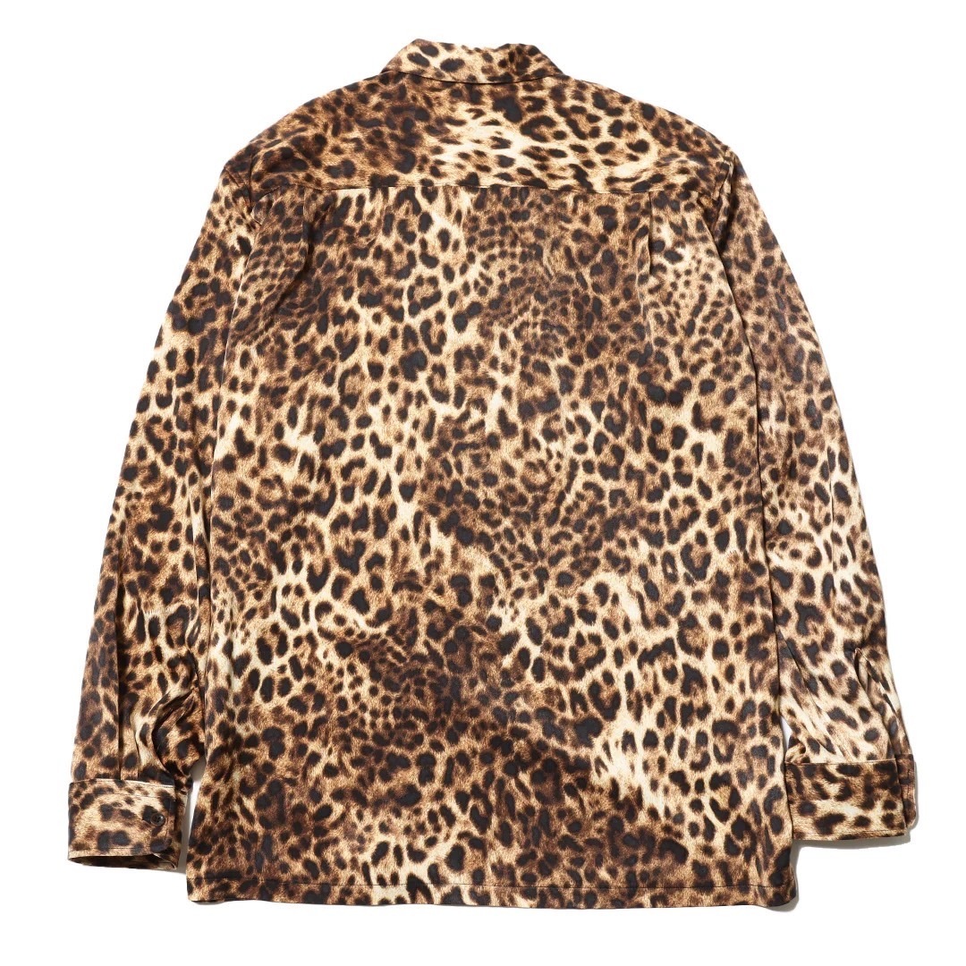 LEOPARD OPEN COLLAR LS SHIRT (YELLOW LEO)