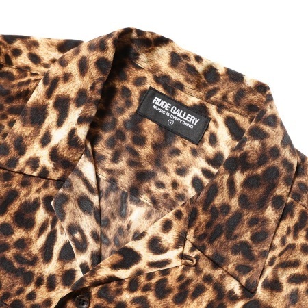 LEOPARD OPEN COLLAR LS SHIRT (YELLOW LEO)