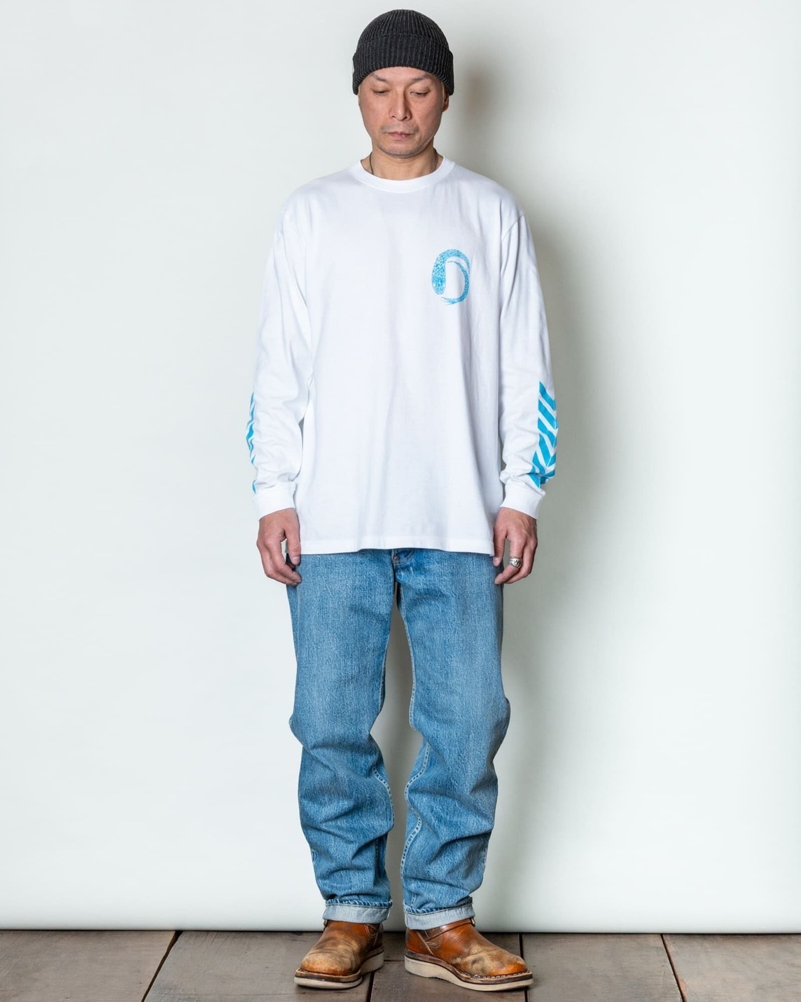 L/S PRINT-TEE��EXUVIAE��(WHITE)