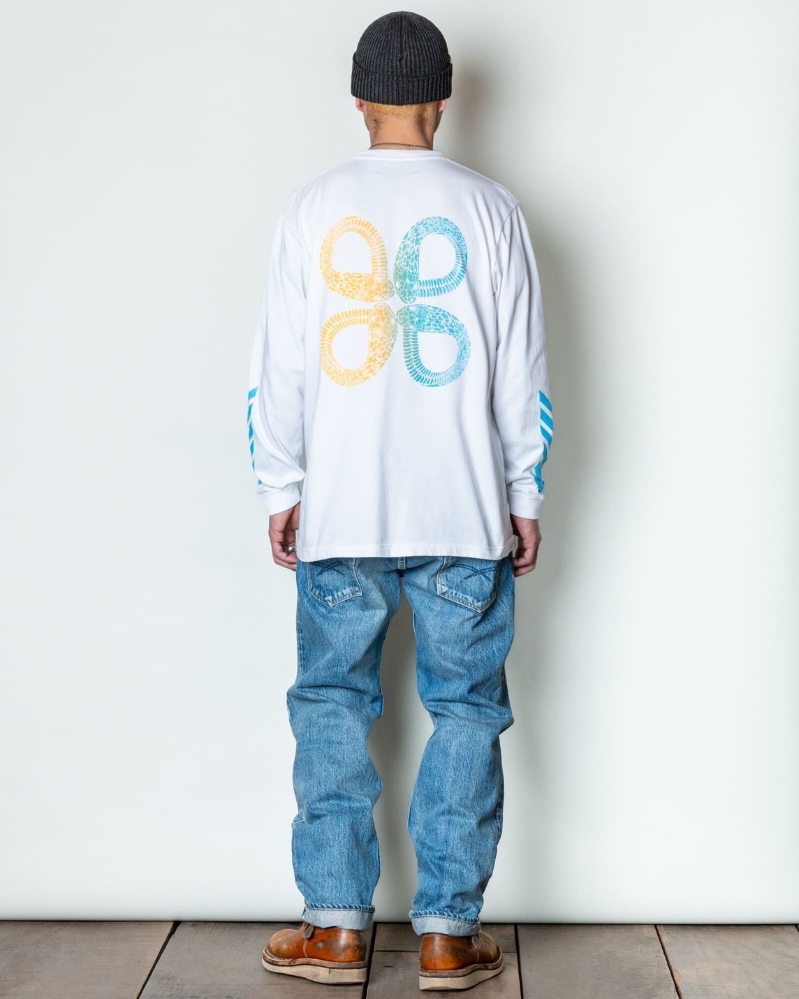 L/S PRINT-TEE��EXUVIAE��(WHITE)