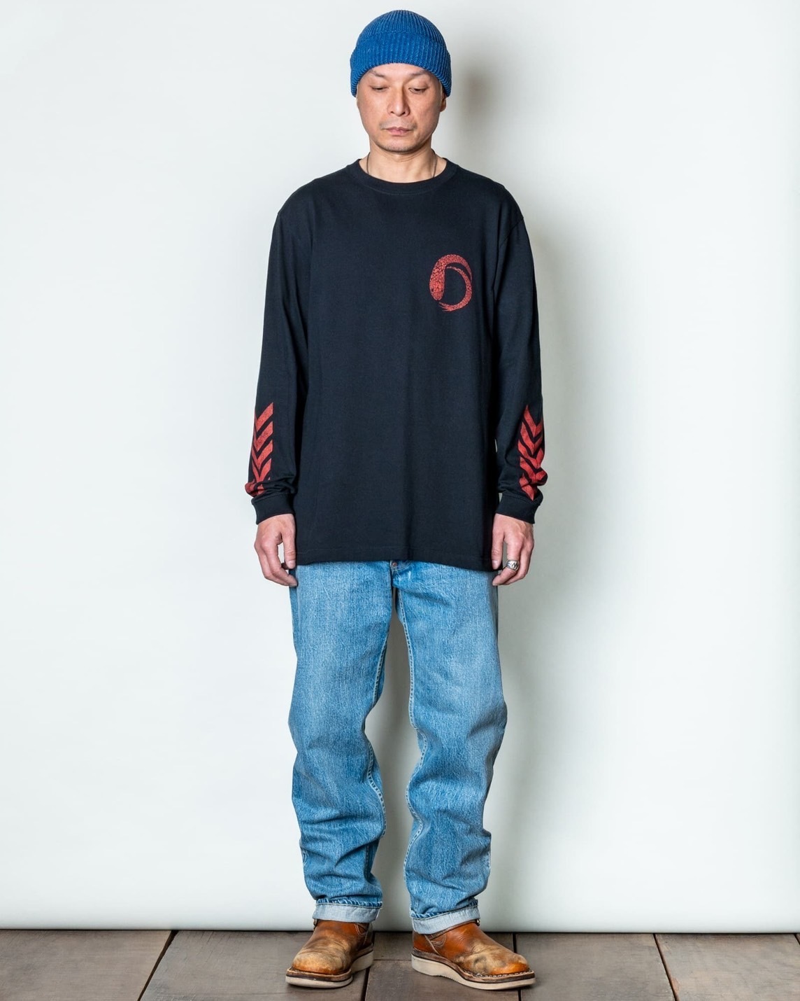 L/S PRINT-TEE��EXUVIAE��(BLACK)