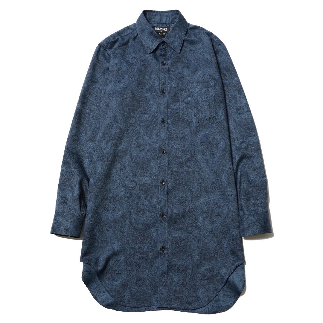 PAISLEY SWITCH LONG SHIRT (BLUE)｜RUDE GALLERY、LOST CONTROL、ROLL